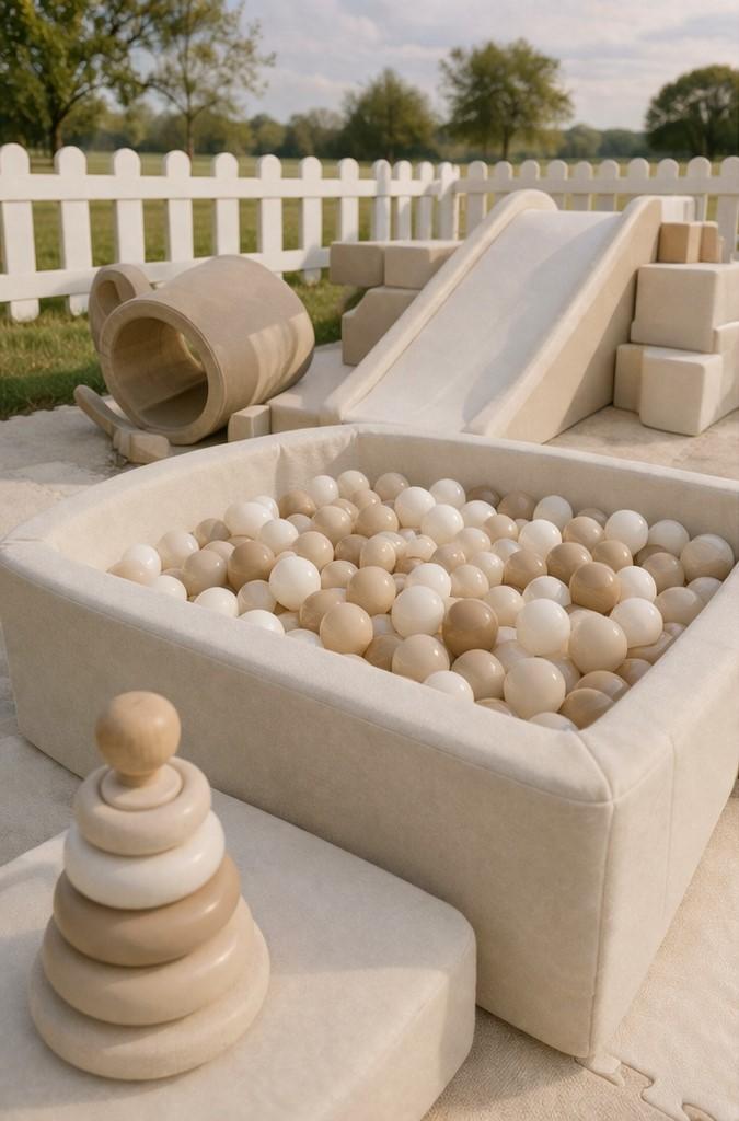 Elegant soft play rental setup for a children's event by Little Hands Mobile Soft Play